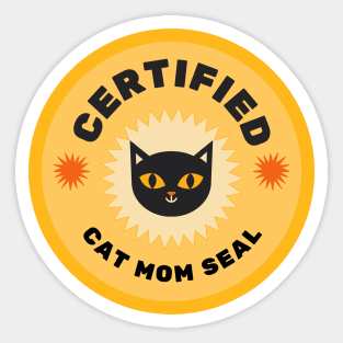 Certified Cat Mom Seal Sticker